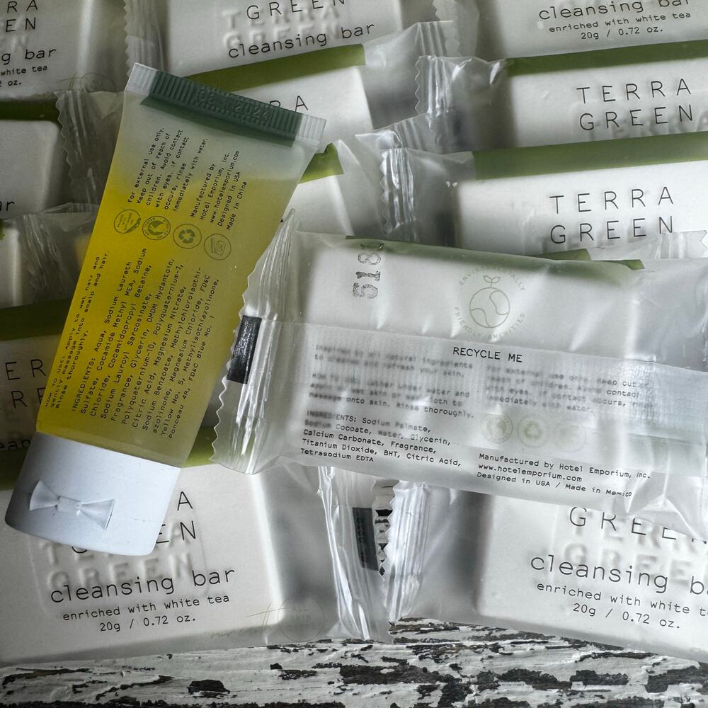 Terra Green Hotel Travel Sample Size Soaps and Shampoo Lot of 32 Air BNB - Picture 5 of 7